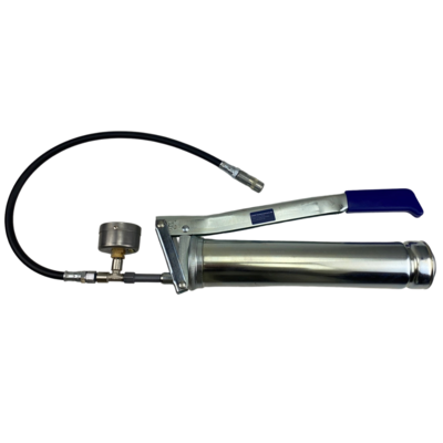 High pressure injection gun with pressure gauge for crack injection and crack grouting with polyurethane and epoxy resins